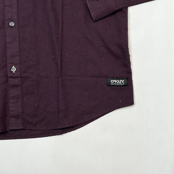 Oakley Shirt Mens XL Purple Splatter Paint Factory Pilot Button Up Lng Sleve NEW - Picture 5 of 13